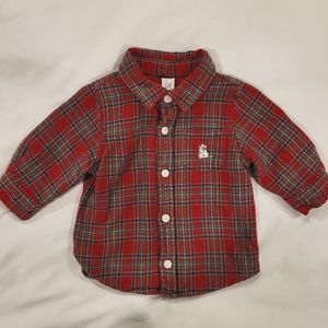 Baby GAP holiday plaid shirt